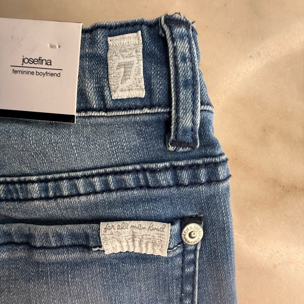 NWT 7 for all mankind Josefina skinny boyfriend blue jeans girls size 5 - Picture 6 of 11